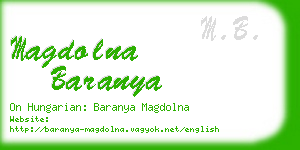 magdolna baranya business card